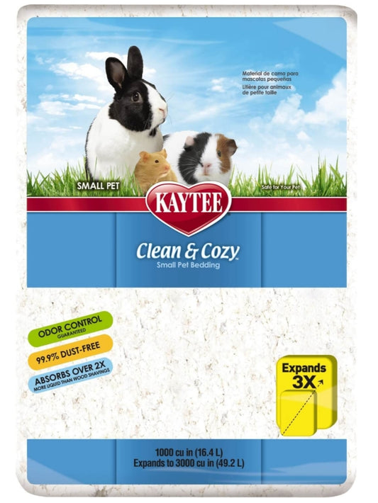 TIME SALES - 4 x Kaytee - Clean and Cozy Bedding - White (No Alien$) Each pack Usable Volume 49.2L