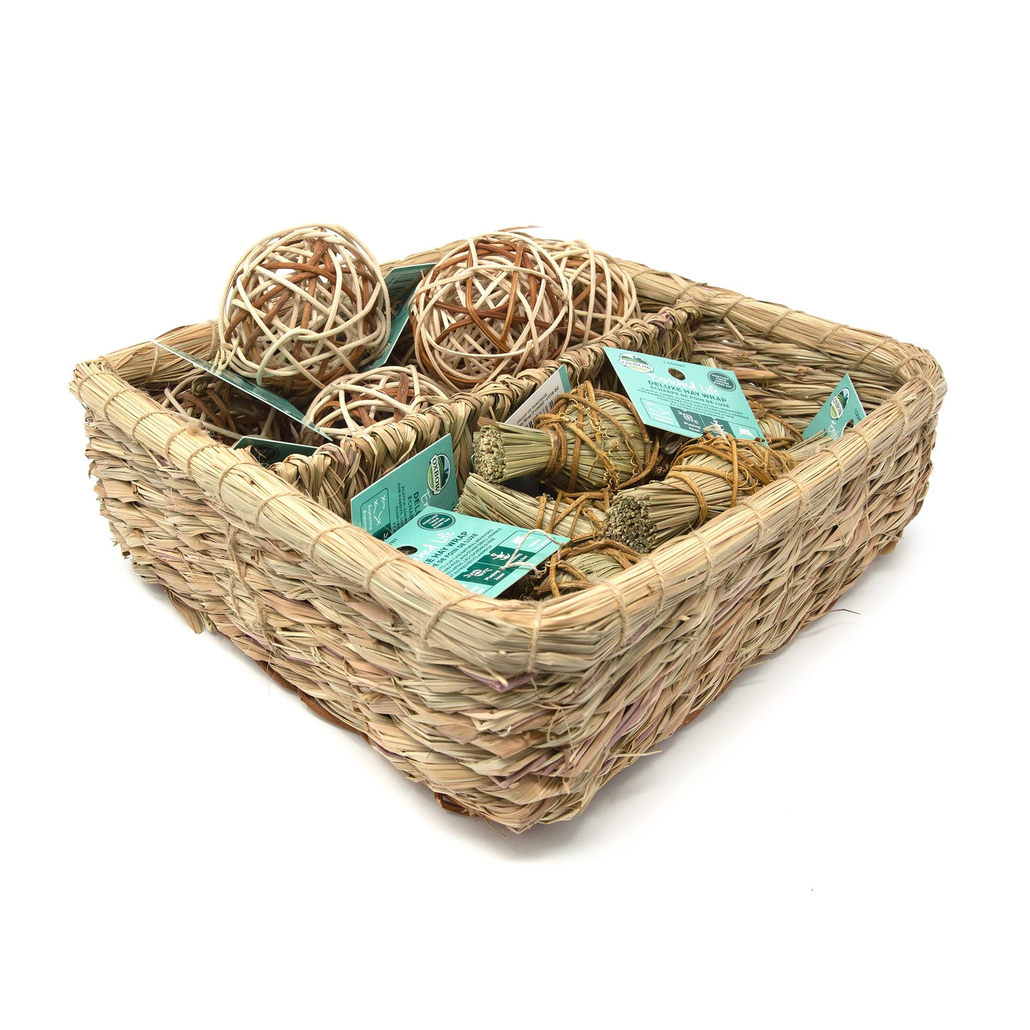 Oxbow Enriched Life Deluxe Hay Wrap & Rattan Ball Basket