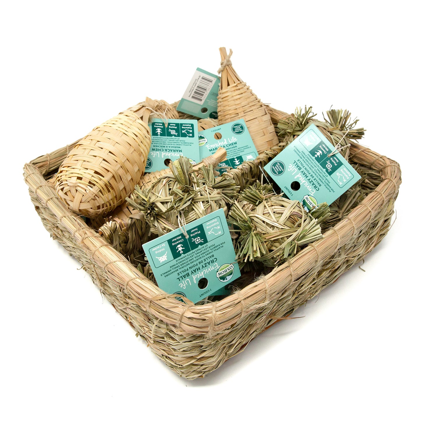 Oxbow Enriched Life Maraca Chew & Crazy Hay Ball Basket