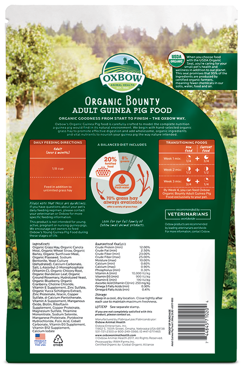 Oxbow Organic Bounty Adult Guinea Pig 3Lbs