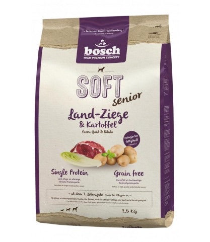 BOSCH HIGH PREMIUM SOFT SENIOR FARM GOAT & POTATO - GRAIN FREE DRY DOG FOOD 2.5KG