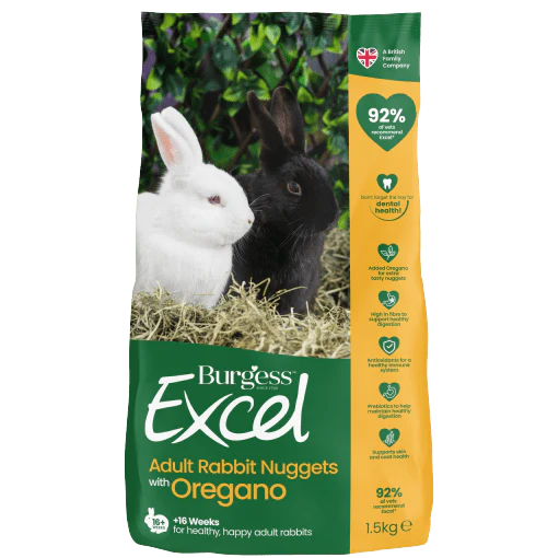 Burgess Excel - Rabbit Adult Nuggets with Oregano 1.5KG